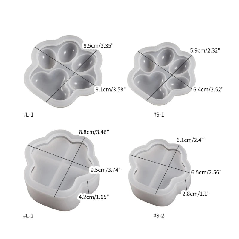 3D Cat Paw Silicone Mold for DIY Epoxy Resin Jewelry Storage Box