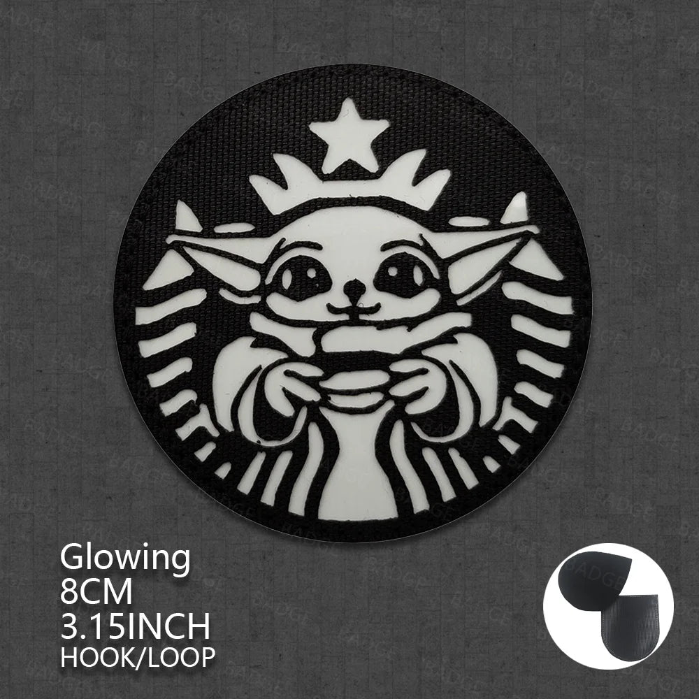 Cute Baby PVC 3D Rubber Night Vision Device Patches Badge 04 glowing
