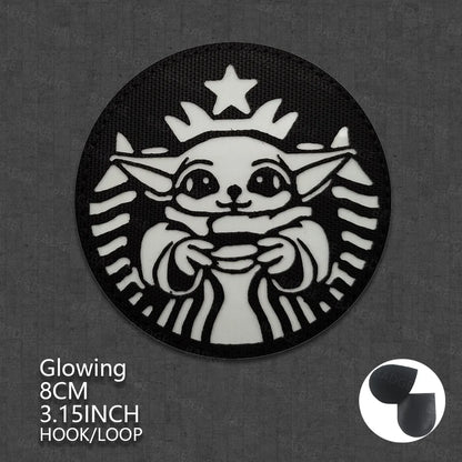 Cute Baby PVC 3D Rubber Night Vision Device Patches Badge 04 glowing