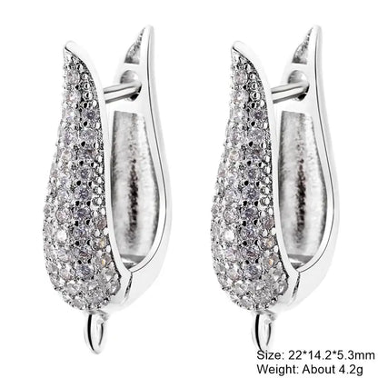 Juya 18K Gold Plated Earwire Hooks for DIY Fashion Jewelry White Gold 11 1 Pair-2 Pieces