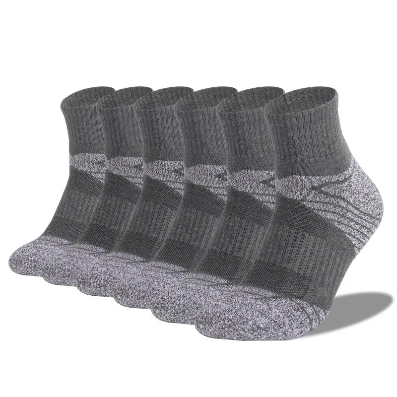 3 Pairs Unisex Thick Sole Moisture Wicking Running Socks