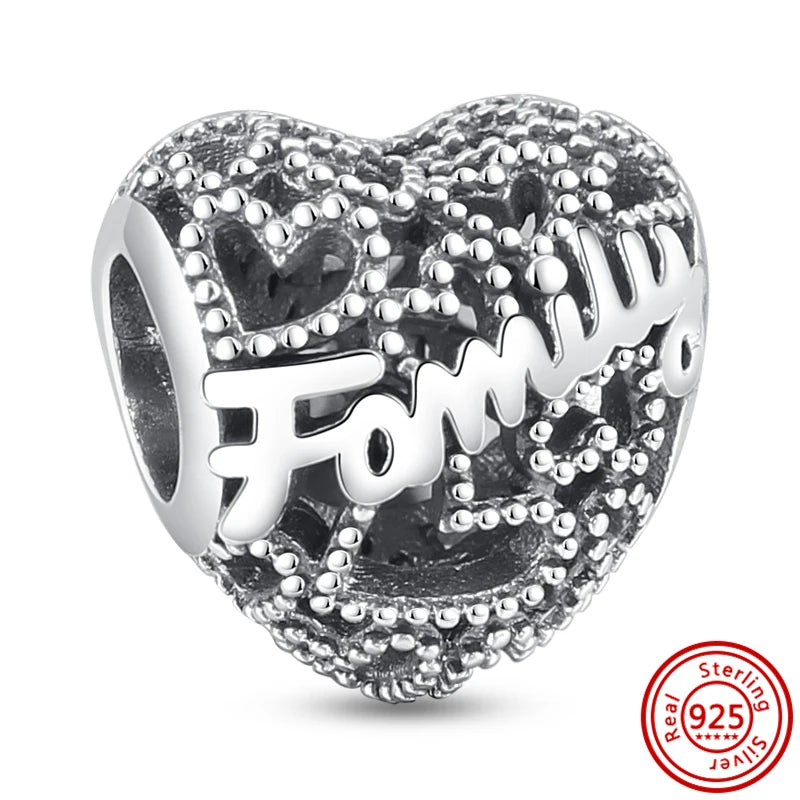 Silver Animal Hearts Infinity Crown Bead Charms Bracelet for Women 925 Sterling Silver Jewelry Y247
