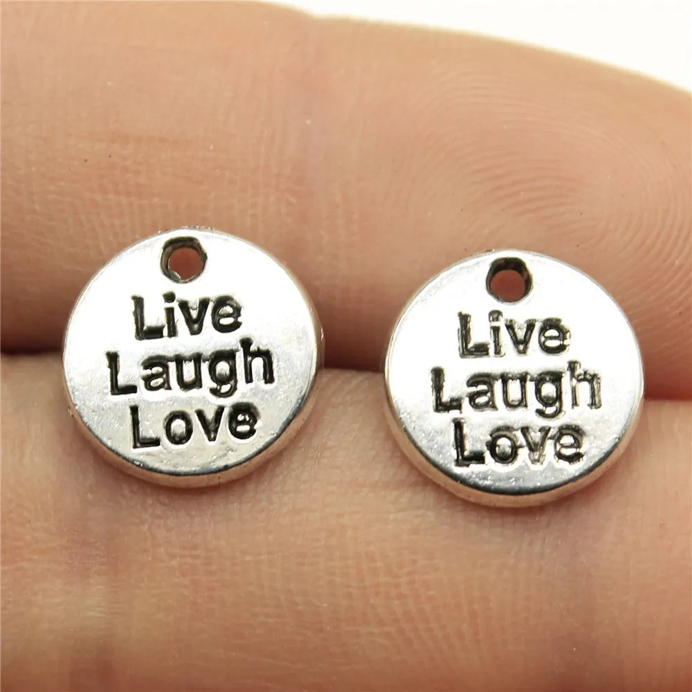40pcs Antique Silver Love Heart Charms DIY Jewelry Set