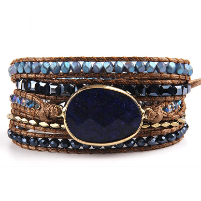 Mixed Natural Stones Bohemian Wrap Bracelets Set for Women
