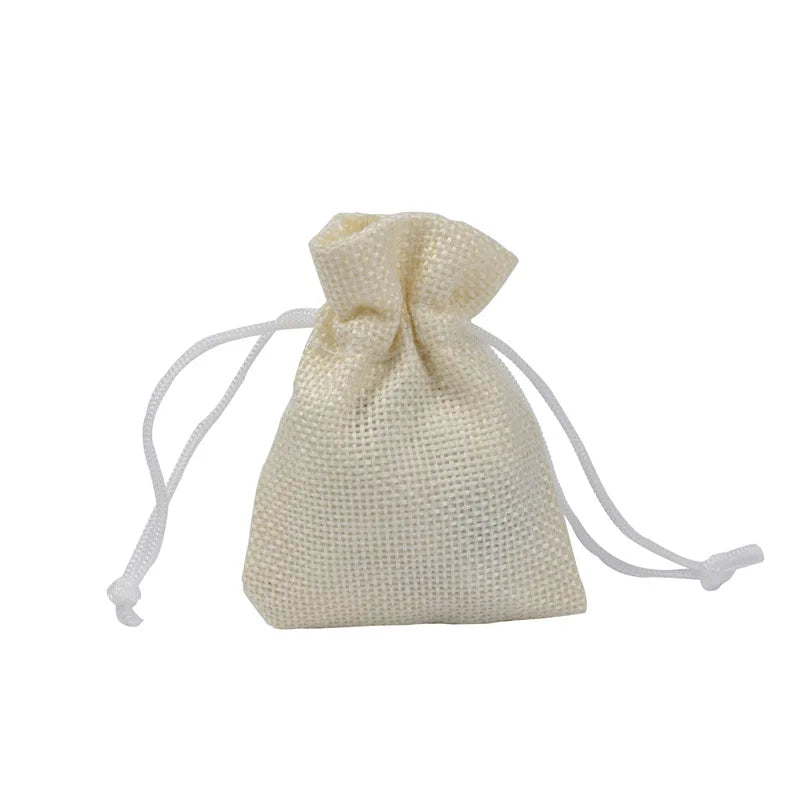 Colorful Cotton Jute Gift Pouches Set of 50 - Customizable Storage Bags for Jewelry and Accessories