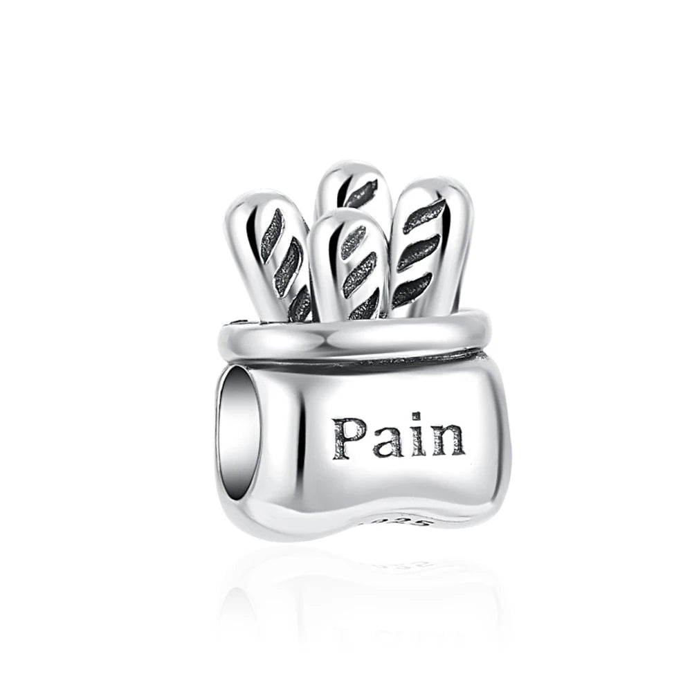 925 Sterling Silver Beer Bottle Popcorn Charm Bead Pendant