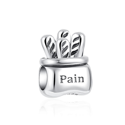 925 Sterling Silver Beer Bottle Popcorn Charm Bead Pendant