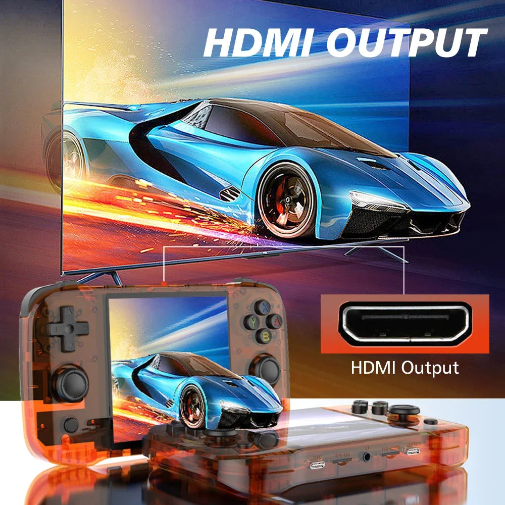 BOYHOM R46S Retro Handheld Game Console Linux RK3566 4.0 Inch IPS Screen 15000 Games Portable Mini HDMI 4000mAh Battery Kids Gift