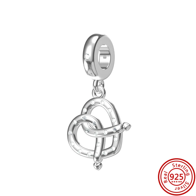 Fit Pantaro 925 Sterling Silver Bracelet with Snowflake Moon Sun Charms and Sparkling Beads N442