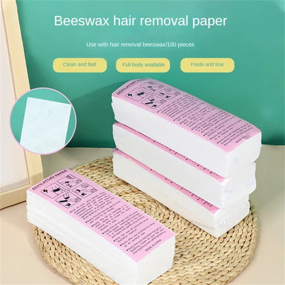 Premium Non-Woven Fabric Waxing Strips for Smooth Leg Hair Removal - Available in 20, 50, 100 Packs