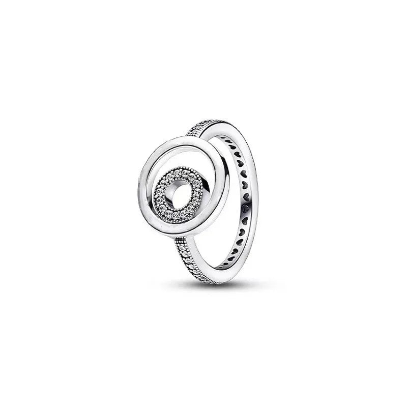 European 925 Silver Heart-Shaped Ring for Women Available in Sizes 6 7 8 9 Exquisite High-Quality Jewelry for Weddings and Parties