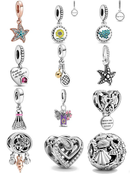 Summer Starfish Sunflower Dolphin Fish Pendant Jewelry Beads for Charm Bracelet Necklace