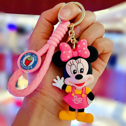 Kawaii Anime Disney Keychain Set Featuring Mickey Mouse, Minnie, Lilo & Stitch