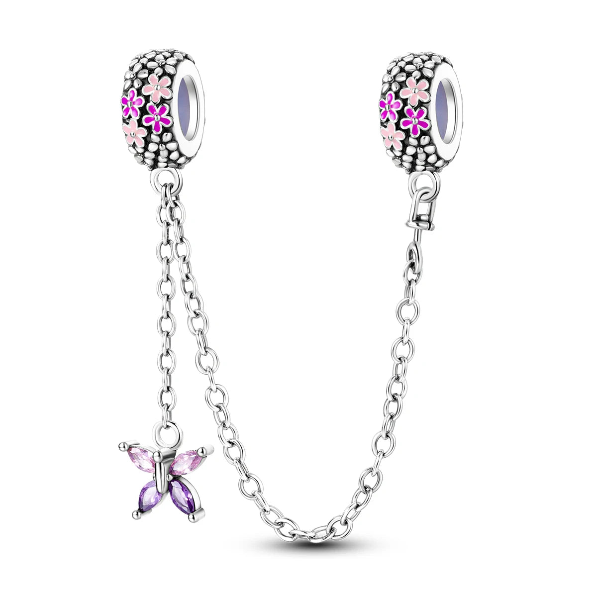 Moonlit Charm Clip 925 Silver Safety Chain Clasp for DIY Bracelets Jewelry for Women and Girls KTC740