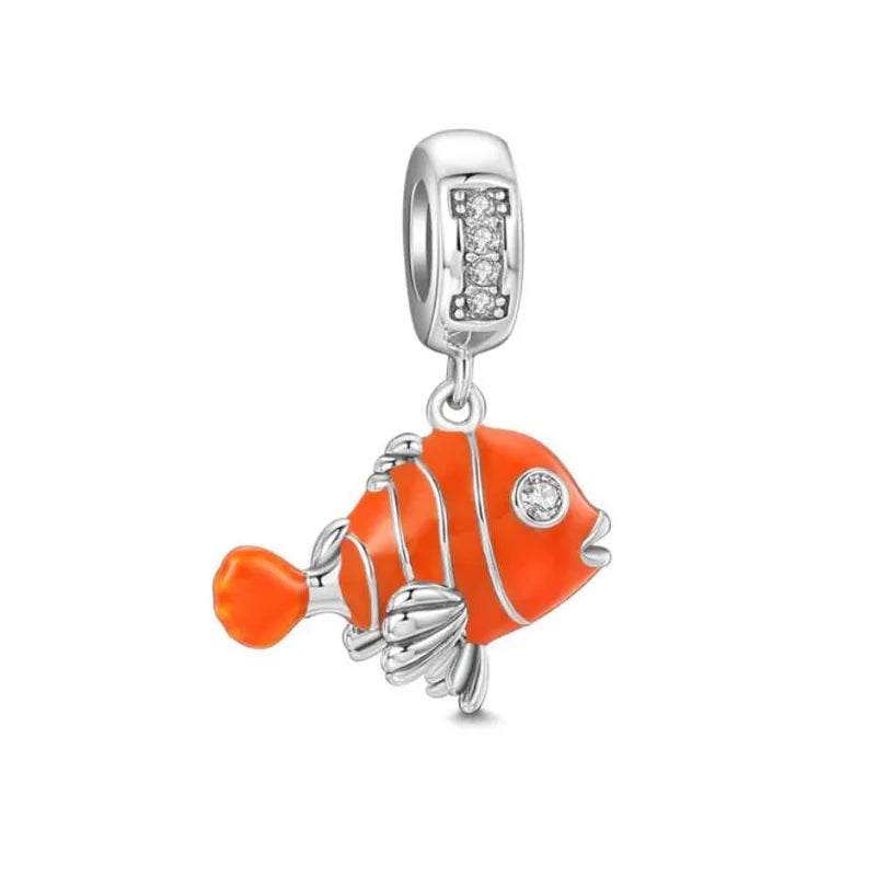 Elegant 925 Silver Cat Bear Ice Cream Pendant Bead for European Bracelet