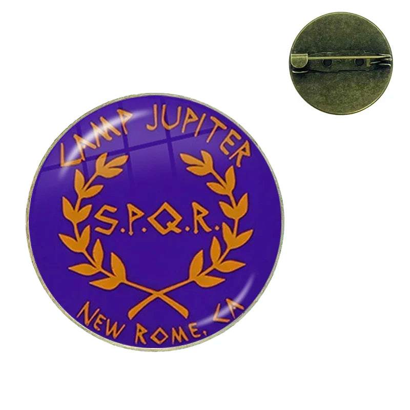 Vintage Roman Empire Legion Glass Cabochon Brooch Pins for Men and Women