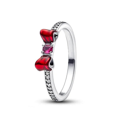 Original 925 Sterling Silver Heart Crown Bow Moon Shell Colorful Crystal Ring for Women Fine Jewelry Gift XR185