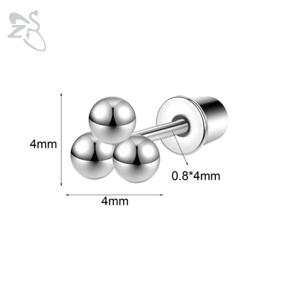 Charming Stainless Steel Flower Butterfly Stud Earrings for Children and Women