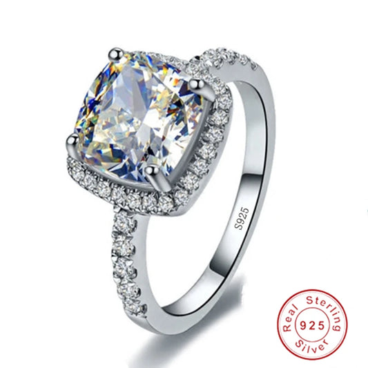 Fashion Sterling Silver Moissanite Anniversary Ring for Women and Men Elegant Engagement Wedding Band