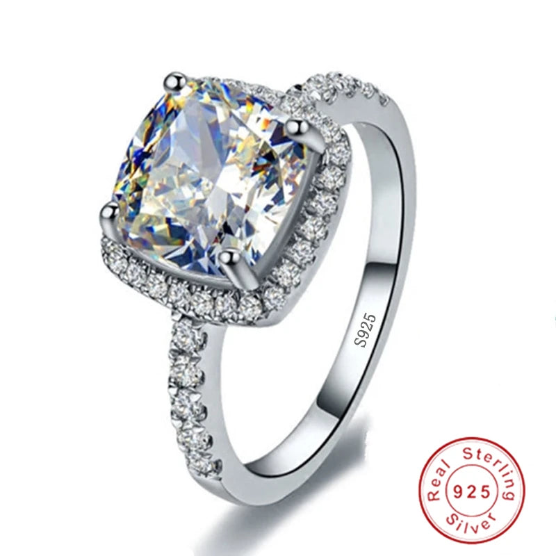 Fashion Anniversary Ring 925 Sterling Silver Moissanite Engagement Wedding Band for Women and Men