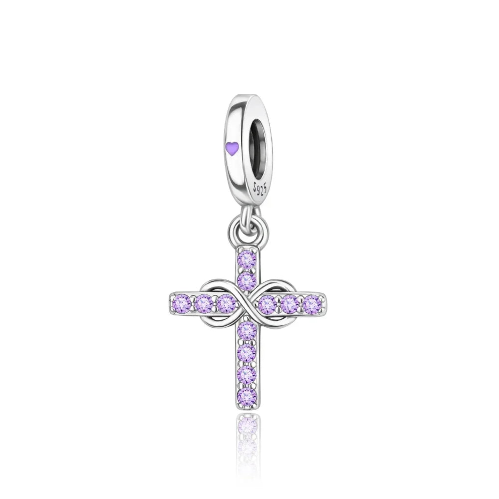 925 Sterling Silver Virgin Mary Angel Cross Pendant Necklace Charm for DIY Jewelry Gifts