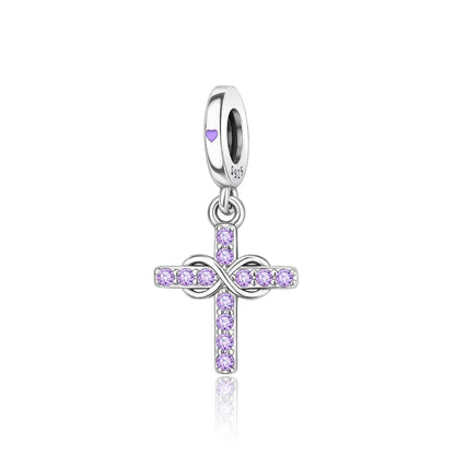 925 Sterling Silver Virgin Mary Angel Cross Pendant Necklace Charm for DIY Jewelry Gifts