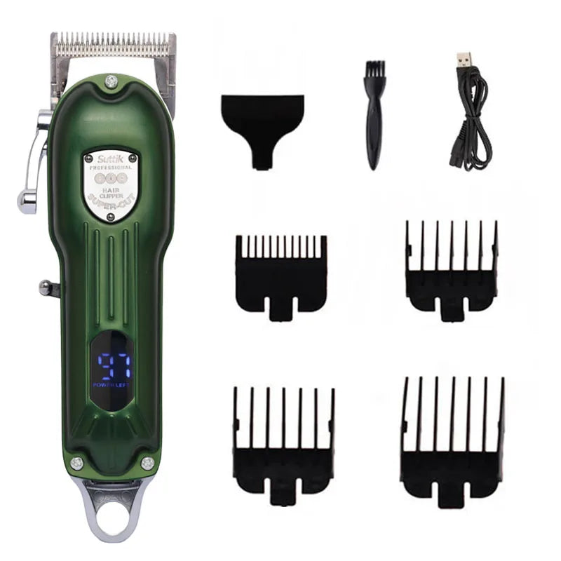 Professional All Metal Rechargeable Dog Hair Clipper Low Noise Pet Grooming Trimmer for Puppies and Cats