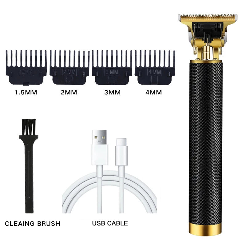Vintage T9 Rechargeable Hair Trimmer for Men Stainless Steel Blade with Fast Charging
