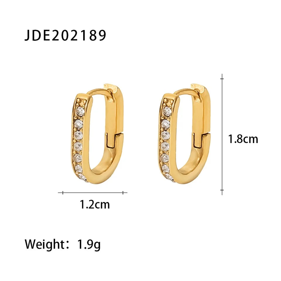 Youthway Stainless Steel Geometric Hoop Earrings Waterproof Fashion Jewelry for Women 2022