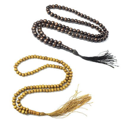 Natural 8mm Wood Beads Muslim Tasbih Prayer Beads for Spiritual Reflection and Eid Ramadan Gift