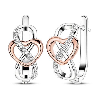 925 Sterling Silver Zirconia Hoop Earrings for Women Engagement Birthday Gift KTE452