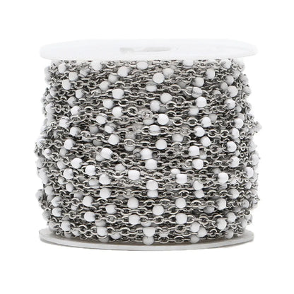 Colorful Enamel Stainless Steel Flat Cross Cable Chains for DIY Jewelry and Fancy Bracelets