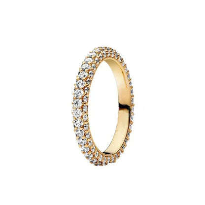 Elegant Gold Tone 925 Sterling Silver Heart Crown Ring for Women Watermelon red