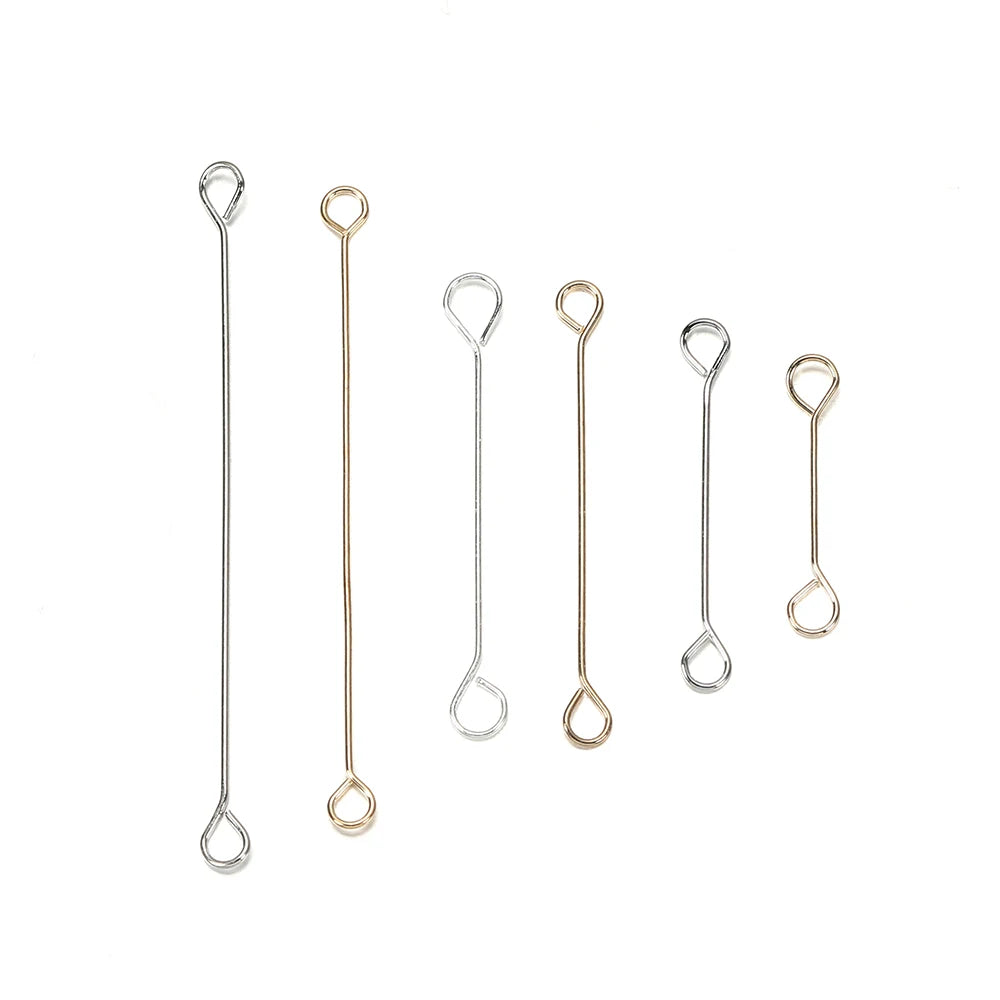 Stainless Steel Double Eye Pin Earrings Set for DIY Jewelry Making and Handcraft Supplies