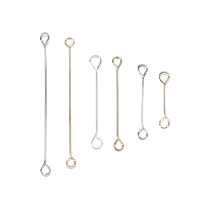 Stainless Steel Double Eye Pin Earrings Set for DIY Jewelry Making and Handcraft Supplies