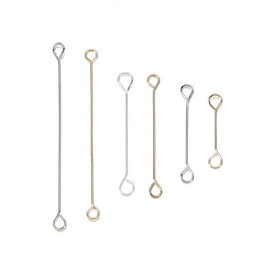 Stainless Steel Double Eye Pin Earrings Set for DIY Jewelry Making and Handcraft Supplies