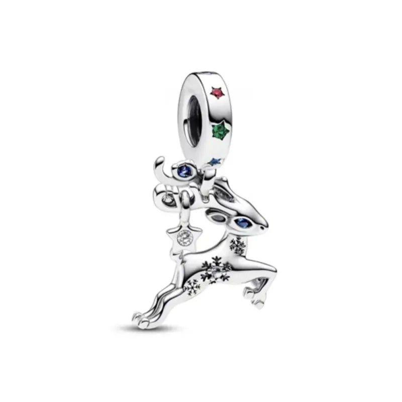 Elegant 925 Silver Backpack Bow Rose Bead Pendant for DIY European Bracelet Jewelry P1838