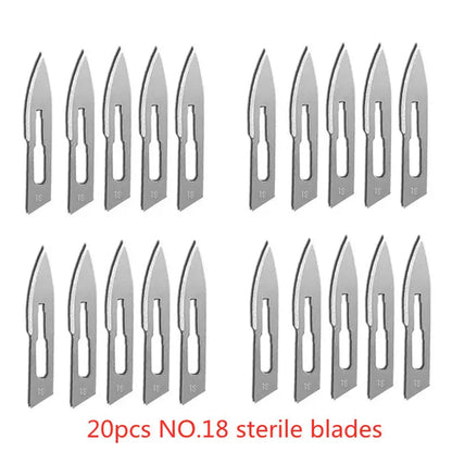 20-100pcs Top-Rated Carbon Steel Surgical Blades for DIY Phone Repair & Grooming 20pcs NO.18