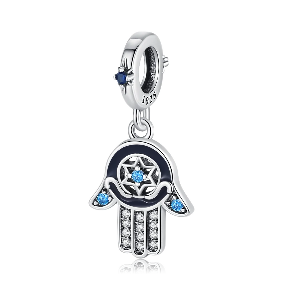 925 Sterling Silver Blue Evil Eye Jewelry Set With Zircon Charms Pendant Ring Earrings For Bracelet Necklace Gift