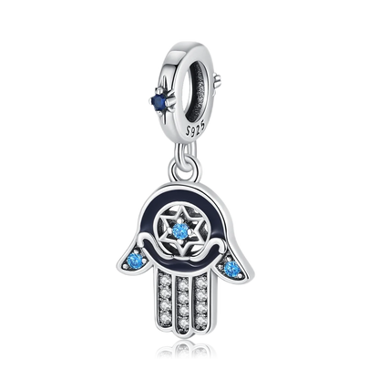 925 Sterling Silver Blue Evil Eye Jewelry Set With Zircon Charms Pendant Ring Earrings For Bracelet Necklace Gift