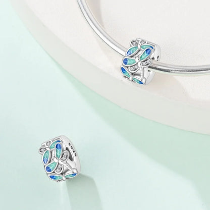 925 Sterling Silver Colorful Butterfly Star Moon Flower Beads Clip Charm for DIY Bracelets Fine Jewelry