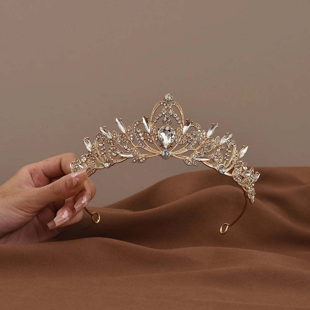 Exquisite Baroque Crystal Bridal Tiara and Crown for Women with Rhinestone Prom Diadem