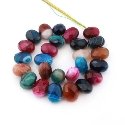 Natural Multicolor Cracked Agate Faceted Stone Beads for DIY Necklaces and Bracelets 15 Inches