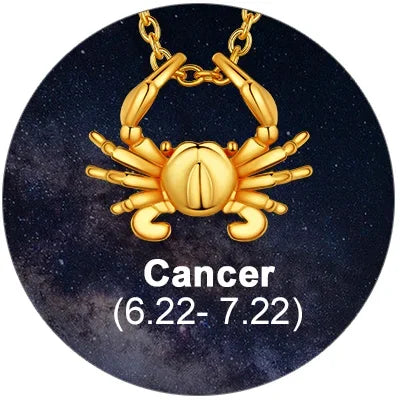 U7 Zodiac Constellations Pendant Necklace Unisex 3D Horoscope Charm Jewelry Gift