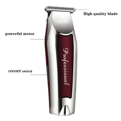 Rechargeable Titanium Alloy Hair Clipper Grooming Kit for Men with Electric Length Adjustment and Automatic Power Selection