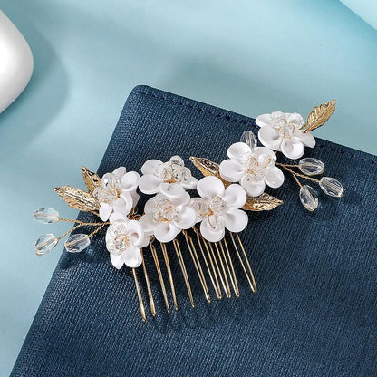 Korean Pearl Hair Combs - Handmade Hairpins & Clips for Women, Brides & Girls GE-12