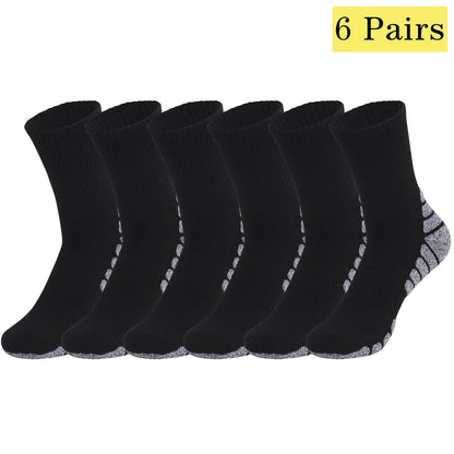 6 Pairs Thermal Winter Hiking Socks Mid Crew Cushion