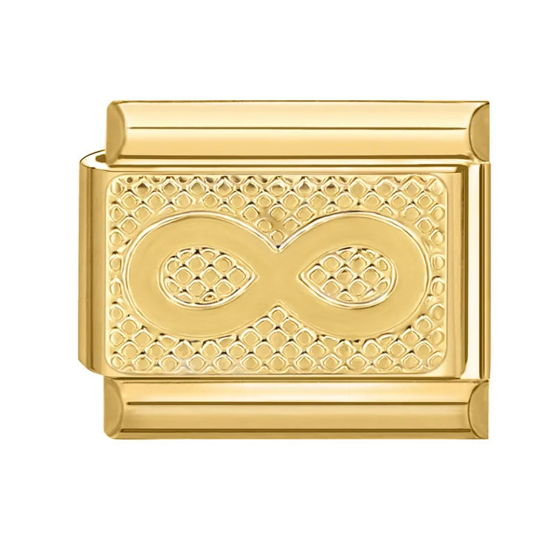 Golden Charm Italian Links for DIY Stainless Steel Bracelet Making