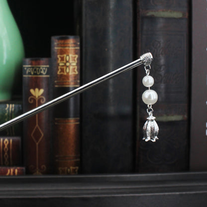 Fashion Metal Chinese Hair Stick with Butterfly Crystal Accent for Women in Silver and Gold - Elegant Hair Jewelry Accessory Gift