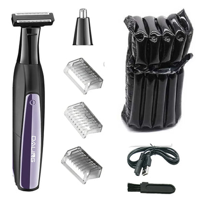 2in1 Rechargeable Electric Grooming Kit for Men with Beard Trimmer and Wet Dry Shaver
